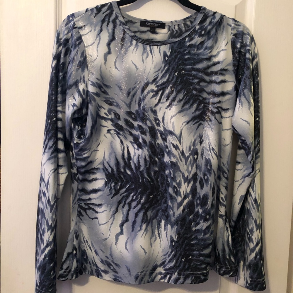 Karen Kane Print Blouse size Large